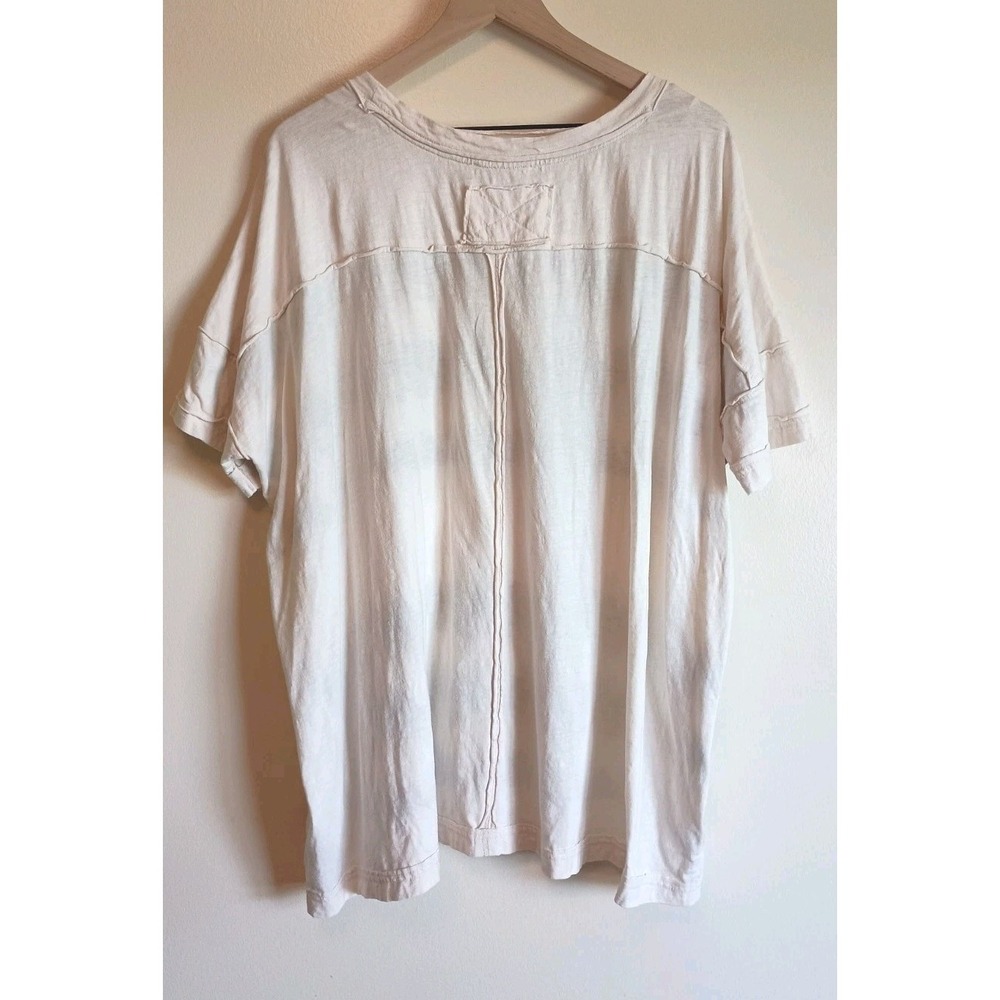 Free People We The Free Chill Vibes Tee XS Oversized Wave Embroidered Cotton - Picture 8 of 14